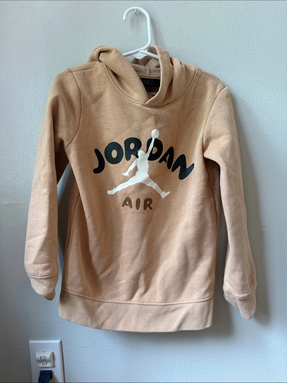 Jordan Tan Pullover Hoodie with Black and White Jumpman